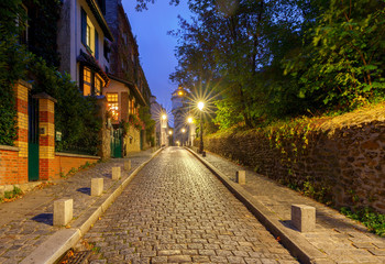 Paris. Old street on the Montmartre hill.