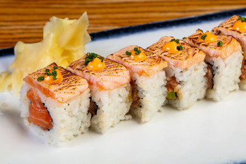Japanese roll with salmon
