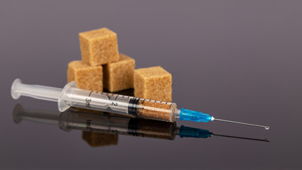 Concept of addiction to sugar and harm of it