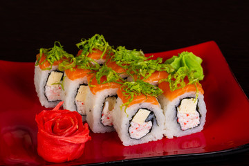 Japanese roll with salmon