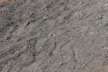The soil on the slopes of the volcano Etna in Sicily