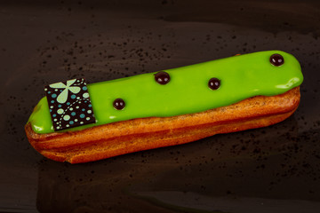 Tasty Eclair with cream