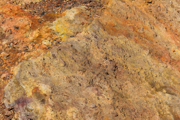 The soil on the slopes of the volcano Etna in Sicily