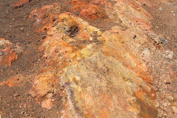 The soil on the slopes of the volcano Etna in Sicily