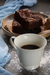 brownie and coffee