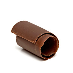 Chocolate Curl Shaving Isolated On White Background