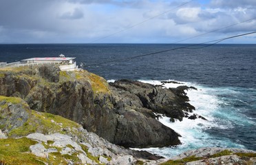     landscape along the Killick Coast, former site of the lighthouse; now a helicopter pad  Cape St Francis , Avalon Peninsula, NL Canada 