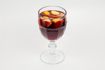 Mulled wine on white background.