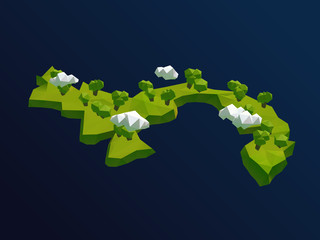 Panama Vector Low Poly 3D Cartoon Map © VectorVictor