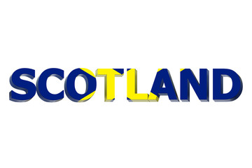 Flag of Scotland on a text background.