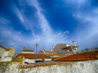 Vintage roofs in a rural houses in Spain