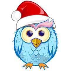 christmas owl  cartoon isolated on white background