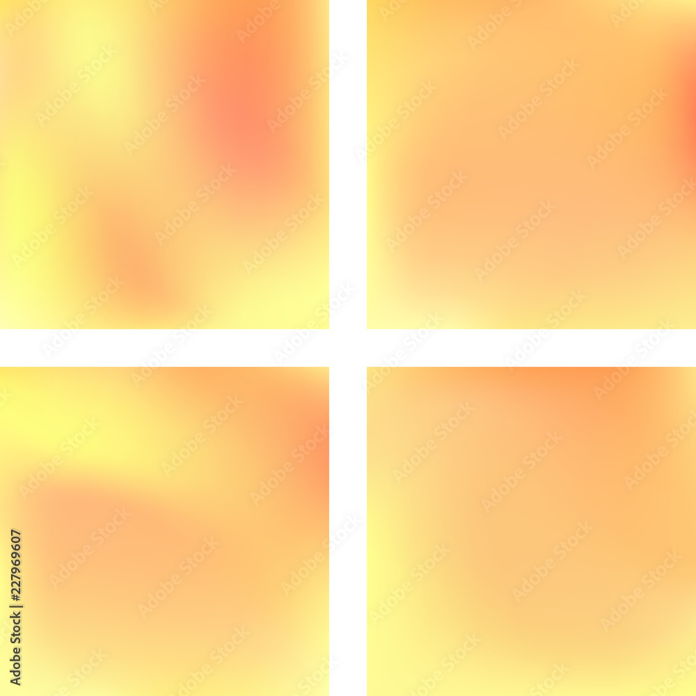 Poster set with yellow abstract blurred backgrounds. vector illustration. modern geometrical backdrop. abst