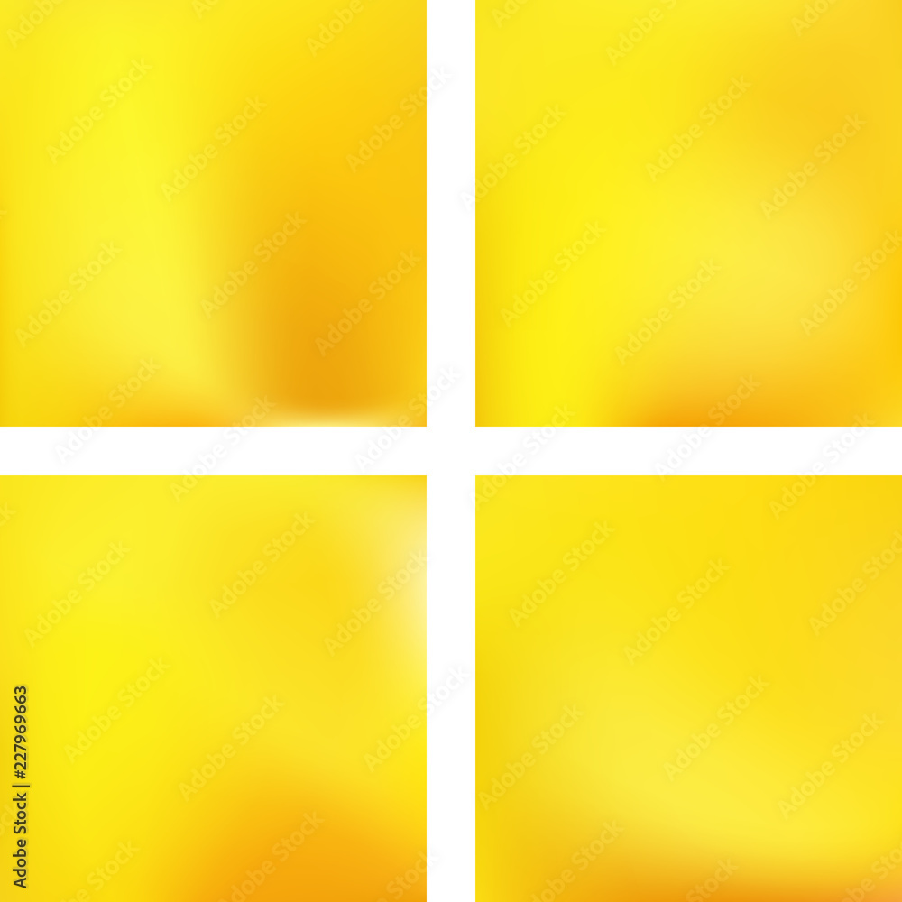 Poster set with yellow abstract blurred backgrounds. vector illustration. modern geometrical backdrop. abst