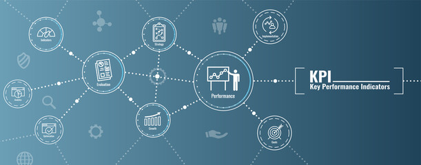 KPI - Key Performance Indicators Web Header Banner and Icon set