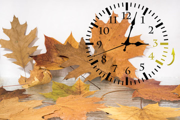 Autumn landscape abstraction. Fall back time. Daylight saving time
