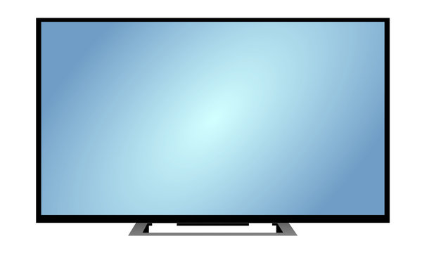 TV. Isolated modern television, flat screen lcd.