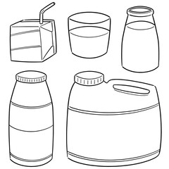 vector set of milk product