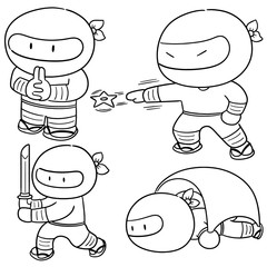vector set of ninja
