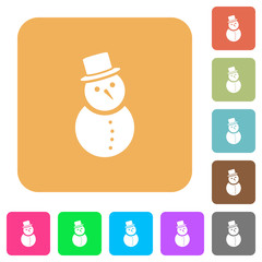 Snowman rounded square flat icons