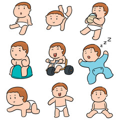 vector set of baby