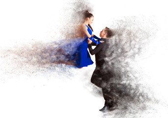 Dancing ballroom. Color dust effect