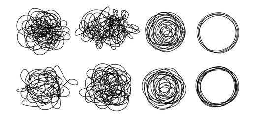 Grungy round scribble circle - obrazy, fototapety, plakaty