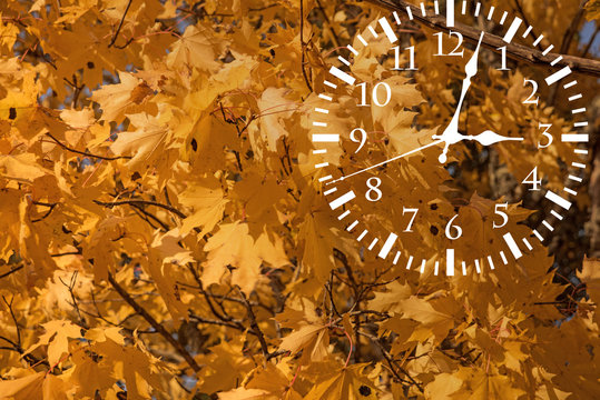 Autumn landscape abstraction. Fall back time. Daylight saving time