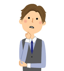 若い男性　考える