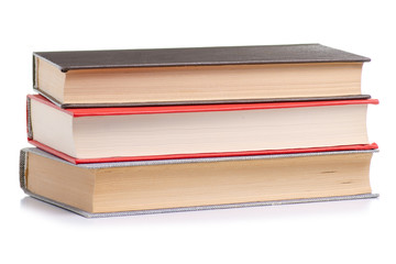 Stack of books on a white background isolation