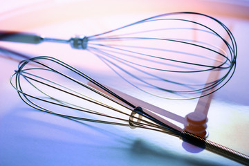 Photo Composite of Clock and Egg Whisk