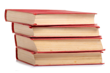 Stack of books on a white background isolation