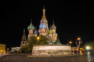 Moscow, Russia - October,   , 2018: Red Square in Moscow at night