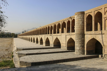 Fototapeta na wymiar The historical Siosepol bridge or Allahverdi Khan bridge in Isfahan, Iran, Middle East.