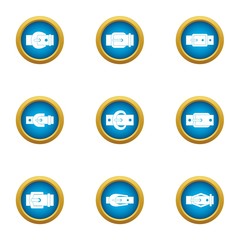 Keep the pants icons set. Flat set of 9 keep the pants vector icons for web isolated on white background