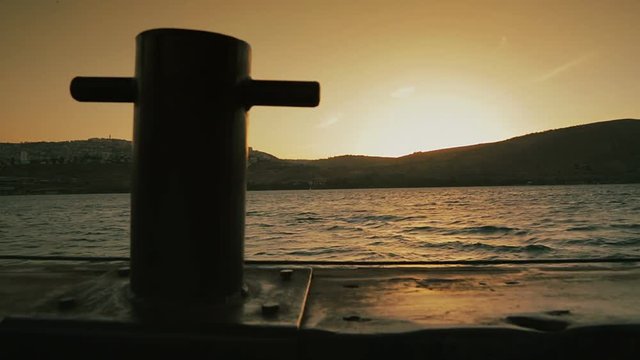 Idyllic scene on the Sea of Galilee. Israel, cca. 2015