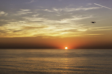 sunset over the sea