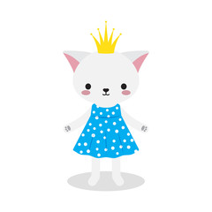 Cute princess kitty vector illustration