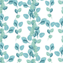 Vector pattern from leaf foliage. Trendy color. Seamless background