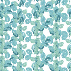Vector pattern from leaf foliage. Trendy color. Seamless background