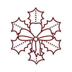 Isolated christmas holly leaf icon. Vector illustration design
