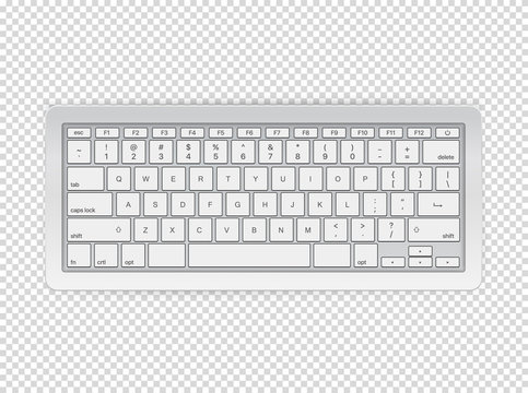 Modern computer keyboard clipart. Vector object isolated on transparent background