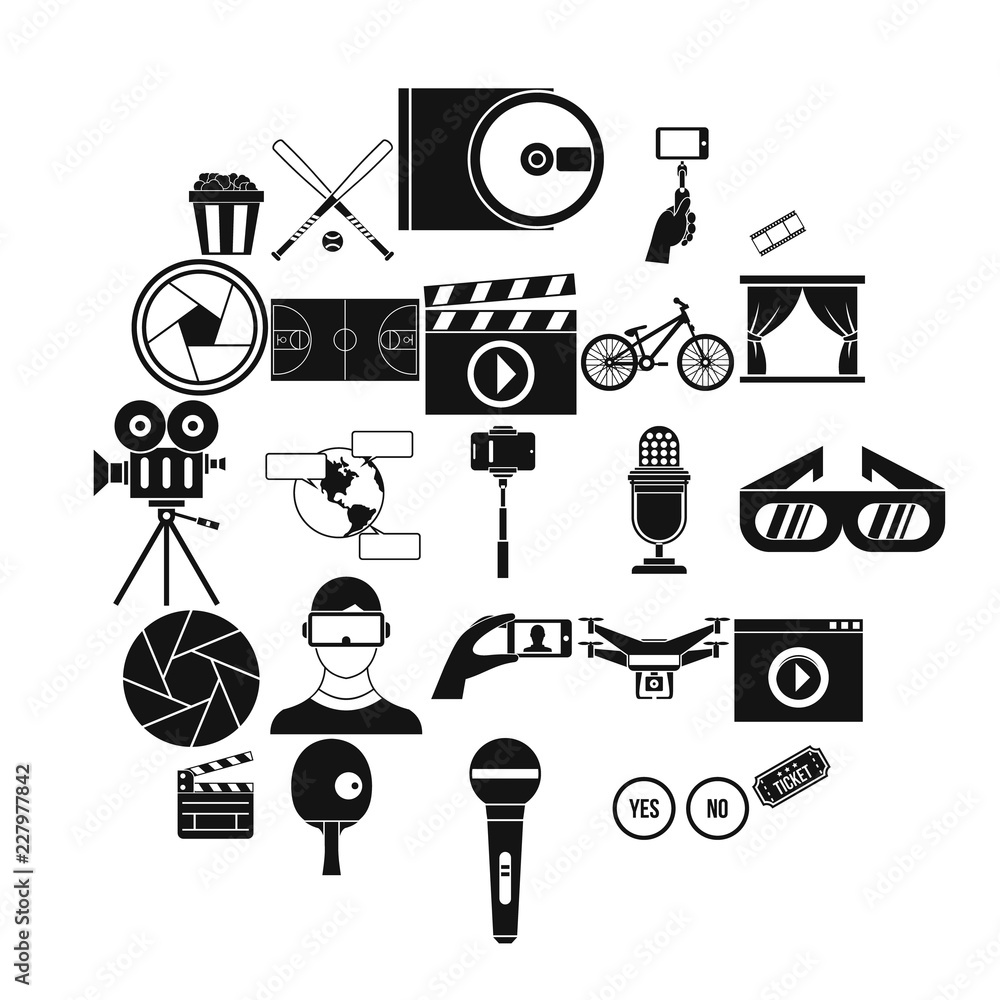 Poster general producer icons set. simple set of 25 general producer vector icons for web isolated on white