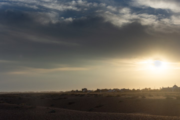 Evening sunset ligting up the clouds