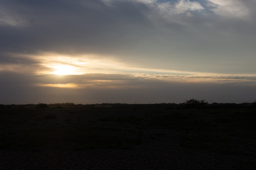 Sunset across fields