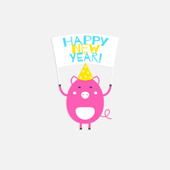 Obraz premium The 2019 New Year Card with Pig