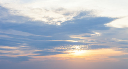 sky background with nice clouds on bright blue sky