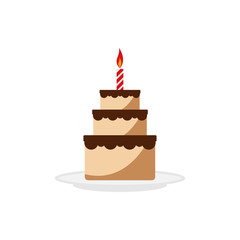 Delicious cake birthday graphic design element vector illustration