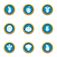 Garnish icons set. Flat set of 9 garnish vector icons for web isolated on white background