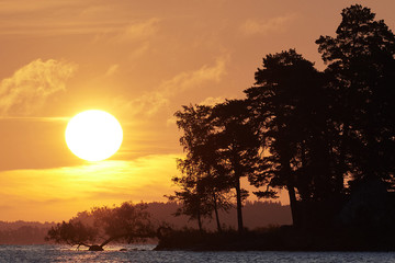 Sunrise on a swedish lake